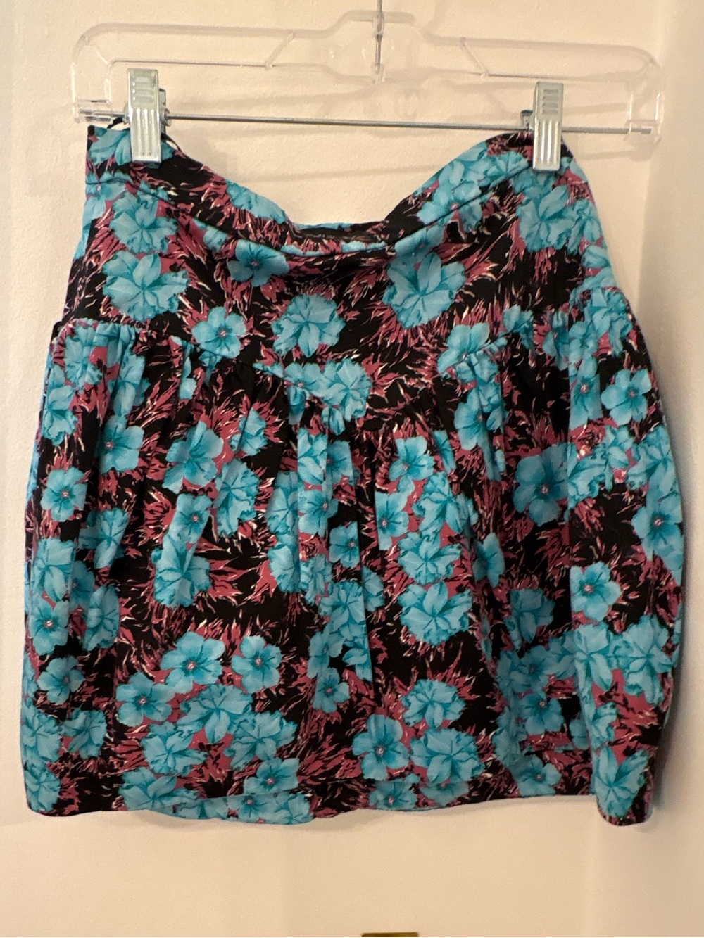 Zara Floral bubble Skirt in Turquoise and Pink